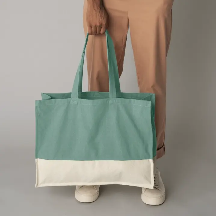 Sac shopping bi-color 100% coton EARTHAWARE® ORGANIC CONTRAST SHOPPER